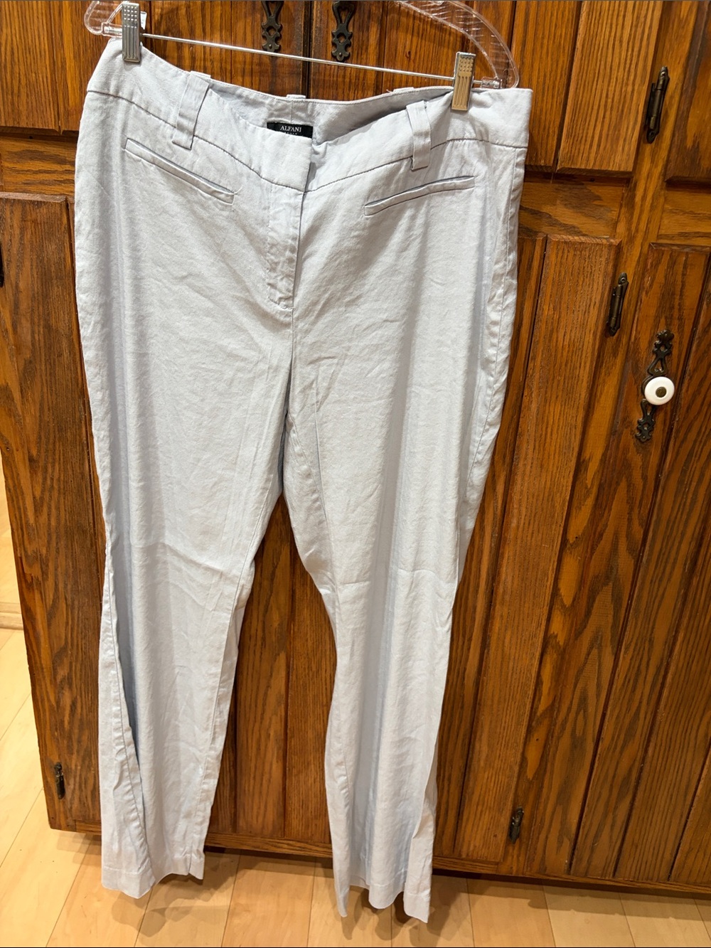 Alfani Light Gray linen pants Size 16